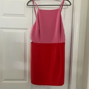 French connection red pink dress size 10
